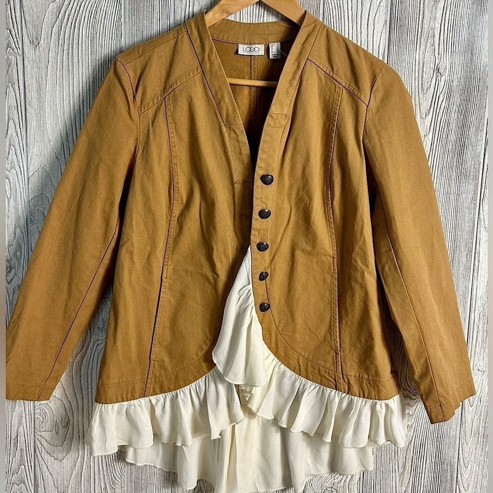 NEW! BOHO LOGO by LORI GOLDSTEIN Casual Jacket Business Camel Womens Size 2